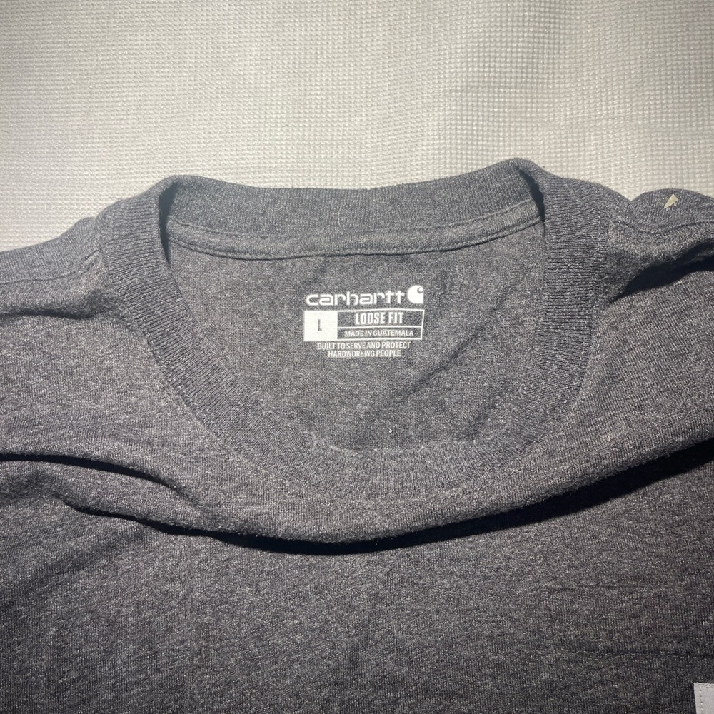 Carhartt Men's Long Sleeve T-Shirt Dark Gray Original Fit Pocket Tee Large - Picture 4 of 4